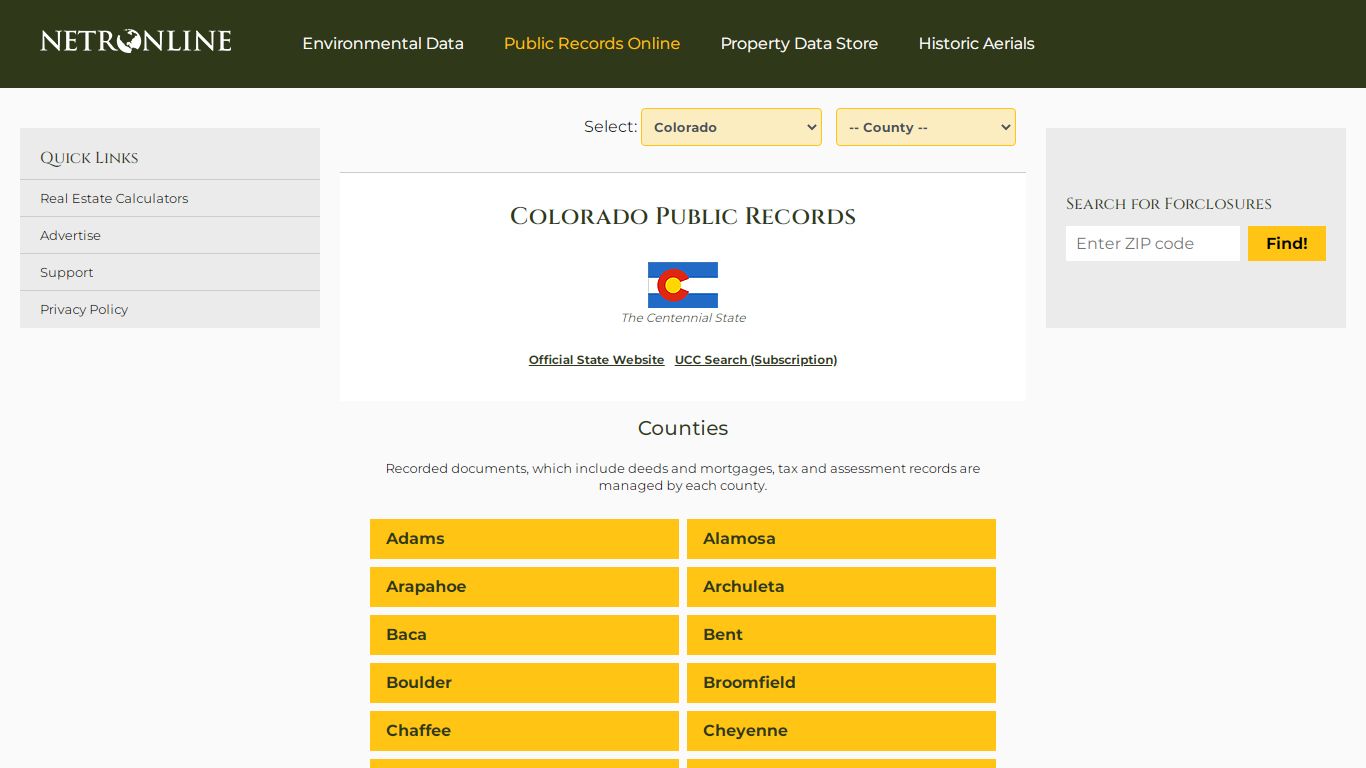 Colorado Public Records Online Directory - NETROnline.com
